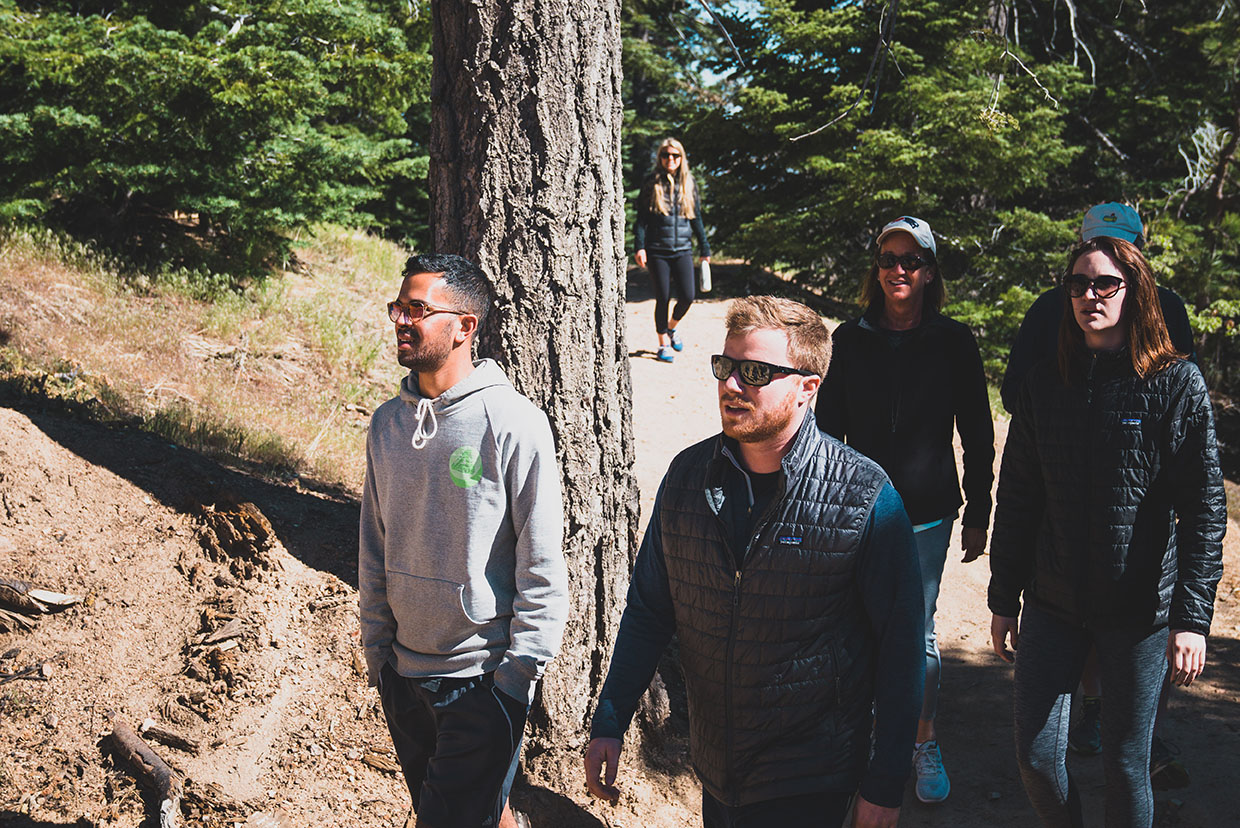 A group of people on a hike.