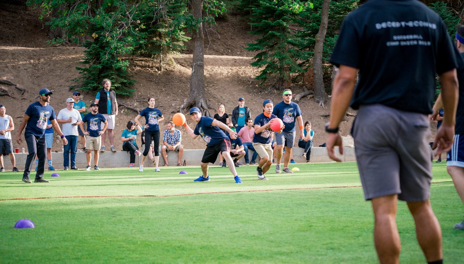 People playing dodgeball.