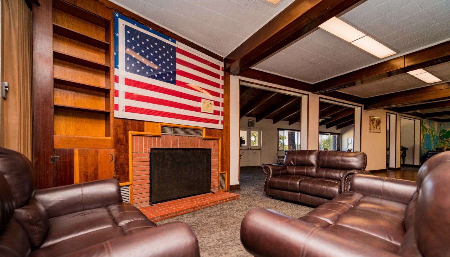 A living room space in the Lodge.